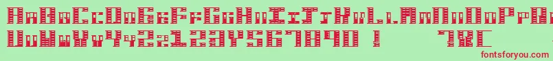 HardbaqRegular Font – Red Fonts on Green Background