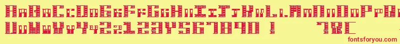 HardbaqRegular Font – Red Fonts on Yellow Background