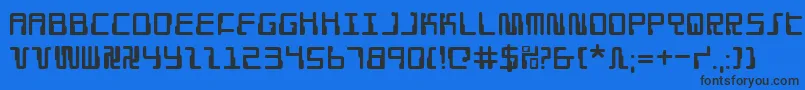 Droid ffy Font – Black Fonts on Blue Background