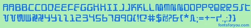 Droid ffy Font – Blue Fonts on Green Background