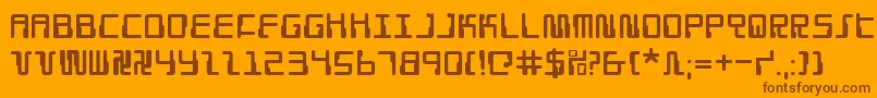 Droid ffy Font – Brown Fonts on Orange Background