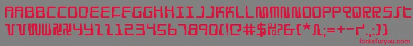 フォントDroid ffy – 赤い文字の灰色の背景