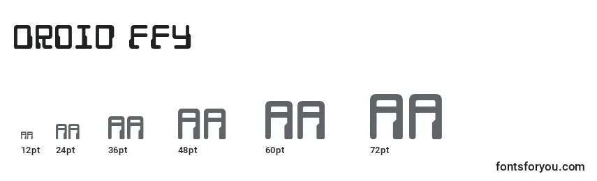 Größen der Schriftart Droid ffy