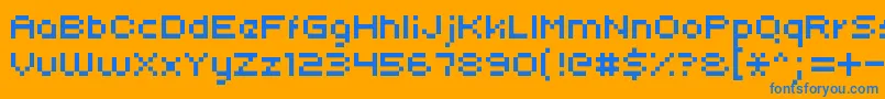Uni05 Font – Blue Fonts on Orange Background