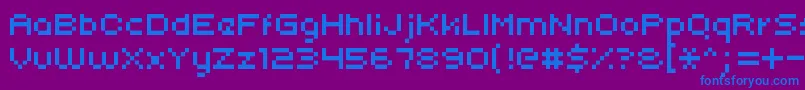 Uni05 Font – Blue Fonts on Purple Background