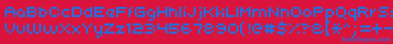 Uni05 Font – Blue Fonts on Red Background