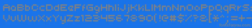 フォントUni05 – 青い背景に灰色の文字