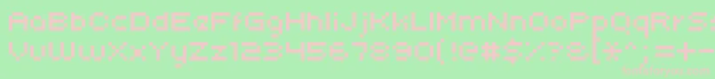 Uni05 Font – Pink Fonts on Green Background