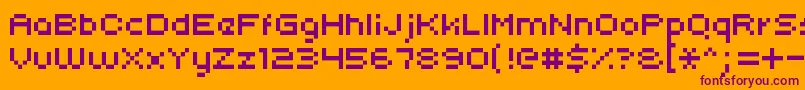 Uni05 Font – Purple Fonts on Orange Background