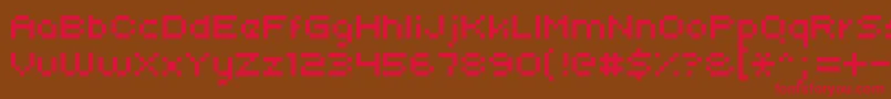Uni05 Font – Red Fonts on Brown Background