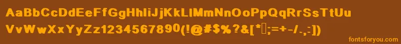 フォントStopIt – オレンジ色の文字が茶色の背景にあります。