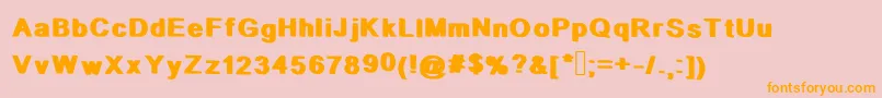 フォントStopIt – オレンジの文字がピンクの背景にあります。