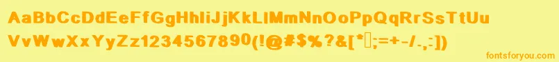 StopIt-fontti – oranssit fontit keltaisella taustalla
