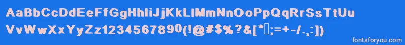 フォントStopIt – ピンクの文字、青い背景