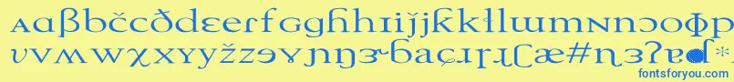TechphoneticEx Font – Blue Fonts on Yellow Background