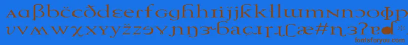 TechphoneticEx Font – Brown Fonts on Blue Background