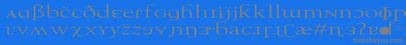 フォントTechphoneticEx – 青い背景に灰色の文字