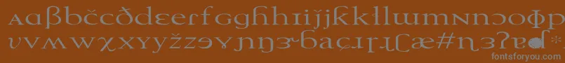 フォントTechphoneticEx – 茶色の背景に灰色の文字