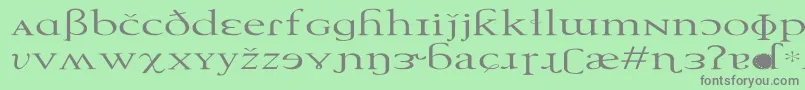 フォントTechphoneticEx – 緑の背景に灰色の文字