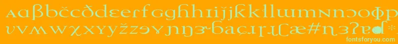 TechphoneticEx-Schriftart – Grüne Schriften auf orangefarbenem Hintergrund