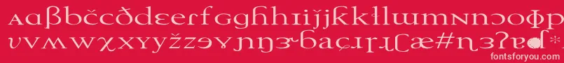 フォントTechphoneticEx – 赤い背景にピンクのフォント