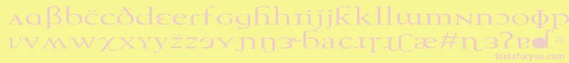 TechphoneticEx-Schriftart – Rosa Schriften auf gelbem Hintergrund