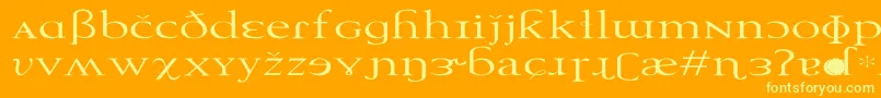 フォントTechphoneticEx – オレンジの背景に黄色の文字