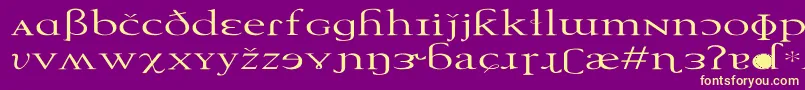 TechphoneticEx Font – Yellow Fonts on Purple Background