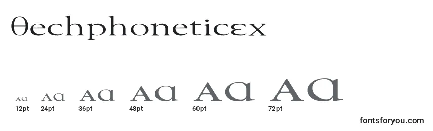 TechphoneticEx Font Sizes