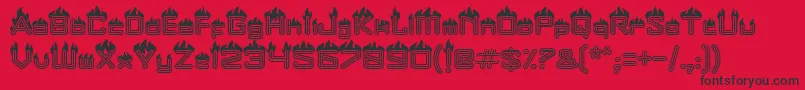 Fire Font – Black Fonts on Red Background