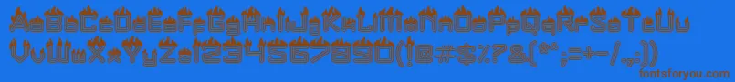 Fire Font – Brown Fonts on Blue Background