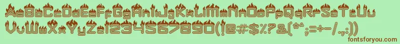 Fire Font – Brown Fonts on Green Background
