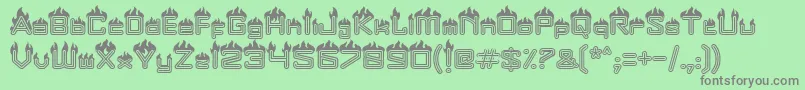 Fire Font – Gray Fonts on Green Background