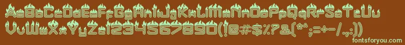 Fire Font – Green Fonts on Brown Background