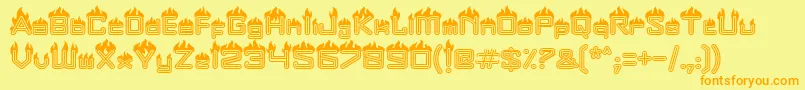 Fire Font – Orange Fonts on Yellow Background