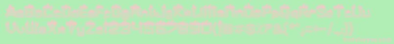 フォントFire – 緑の背景にピンクのフォント