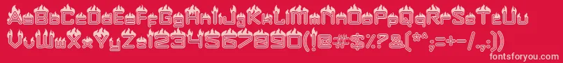 Fire Font – Pink Fonts on Red Background