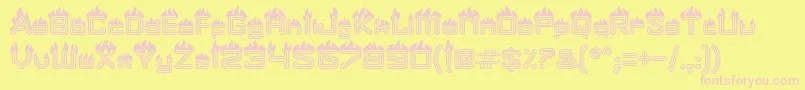 Fire Font – Pink Fonts on Yellow Background