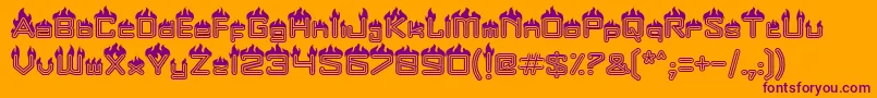 Fire Font – Purple Fonts on Orange Background