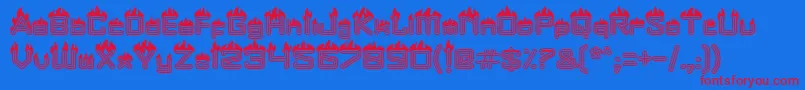 Fire Font – Red Fonts on Blue Background