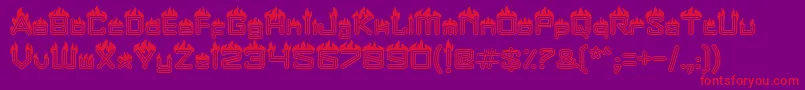 Fire Font – Red Fonts on Purple Background