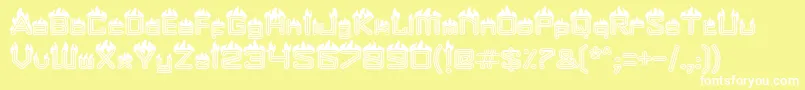 Fire Font – White Fonts on Yellow Background