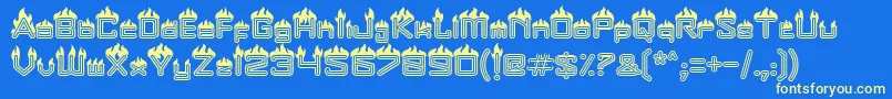 Fire Font – Yellow Fonts on Blue Background
