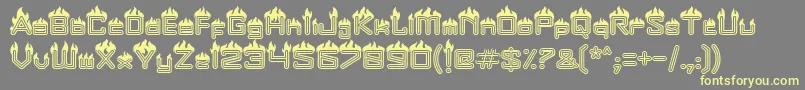 Fire Font – Yellow Fonts on Gray Background