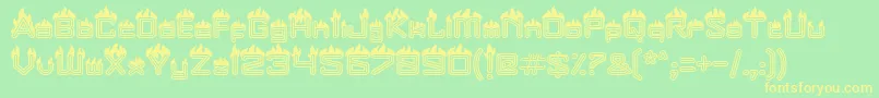 Fire Font – Yellow Fonts on Green Background