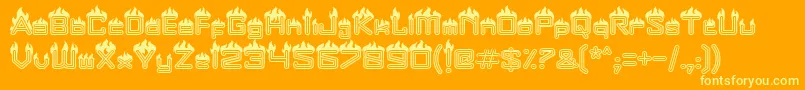 Czcionka Fire – żółte czcionki na pomarańczowym tle