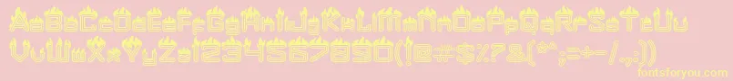 Fire-Schriftart – Gelbe Schriften auf rosa Hintergrund