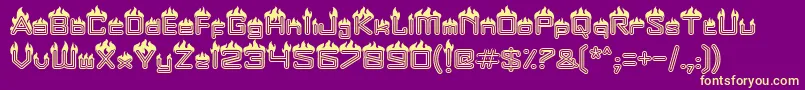 Fire Font – Yellow Fonts on Purple Background