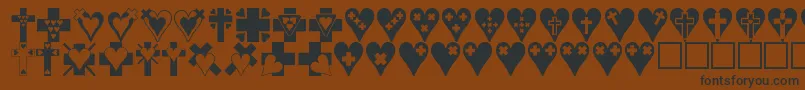 Crossesnhearts Font – Black Fonts on Brown Background