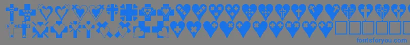 Crossesnhearts Font – Blue Fonts on Gray Background